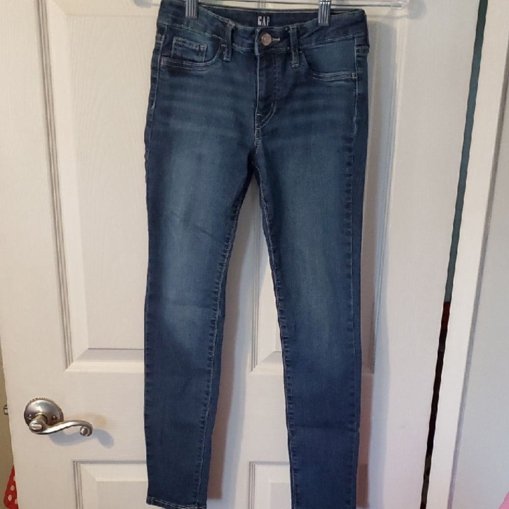 New Girl's Medium Blue Stretchy Skinny Jeans New Washed Once Never Worn